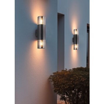 Trio lights HOOSIC wall light black, 2-light sources