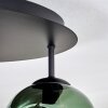 Ripoll ceiling light, globe light blue, green, coppery, 5-light sources