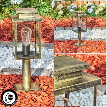 Tieva pedestal light, path light brown, gold, 1-light source