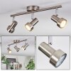 Edain ceiling light, ceiling spotlight LED chrome, matt nickel, 3-light sources