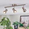 Edain ceiling light, ceiling spotlight LED chrome, matt nickel, 3-light sources