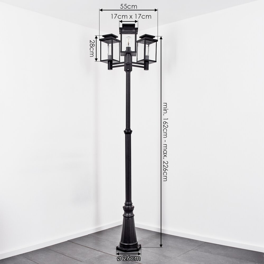 Dalasjo lamp post, path light black, 3-light sources