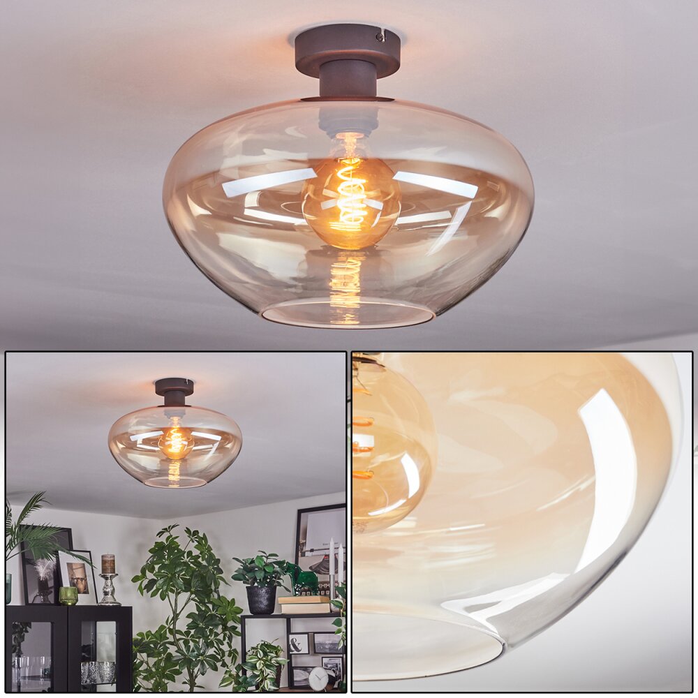 Mertola ceiling light Amber, clear, 1-light source main product photo