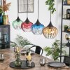 Cem hanging light, pendant light blue, yellow, green, clear, red, 4-light sources