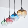 Cem hanging light, pendant light blue, yellow, green, clear, red, 4-light sources