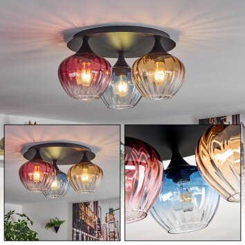 Cem ceiling light blue, yellow, clear, red, 3-light sources