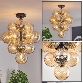 Chehalis ceiling light, globe light 39 cm LED Amber, 13-light sources