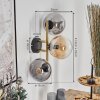 Gastor globe light, wall light gold, black, 3-light sources