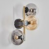 Gastor globe light, wall light gold, black, 3-light sources