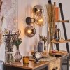 Gastor globe light, wall light gold, black, 3-light sources