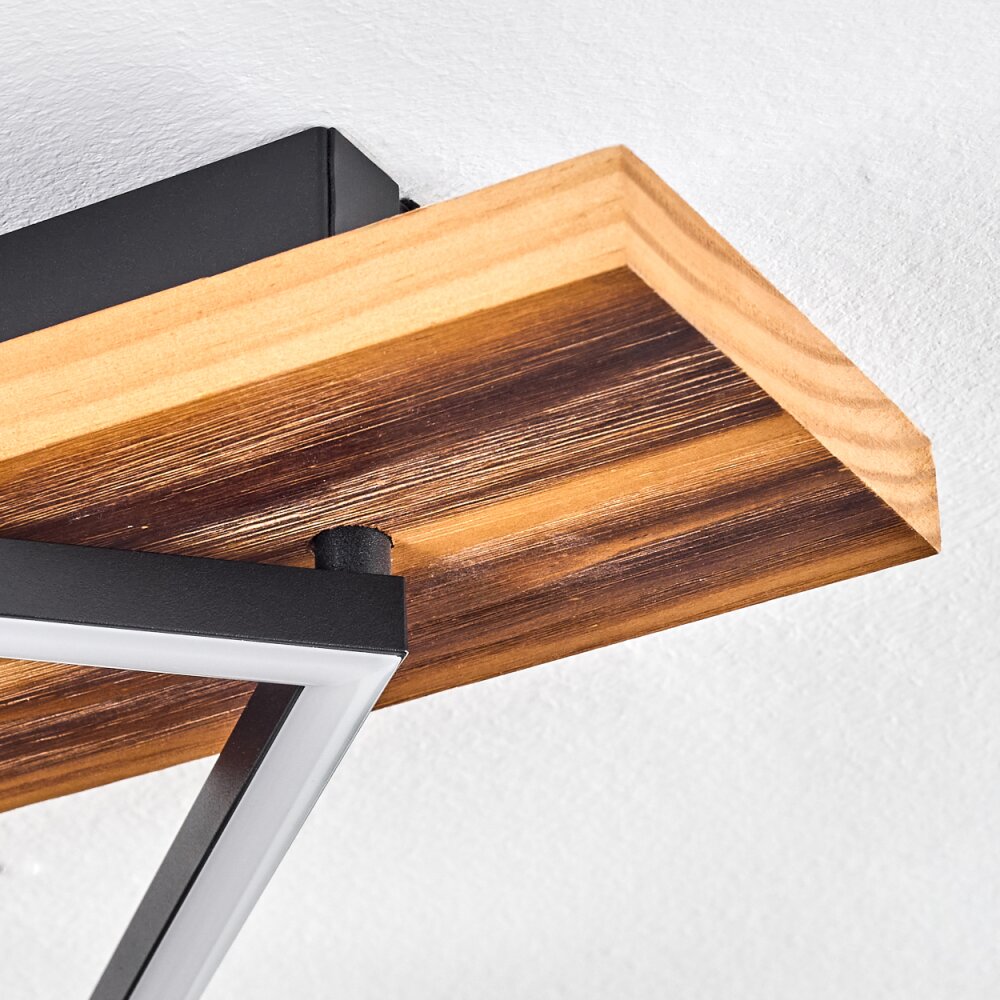 Pompu ceiling light LED Dark wood, black, 1-light source