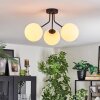 Gastor ceiling light, globe light white, 3-light sources