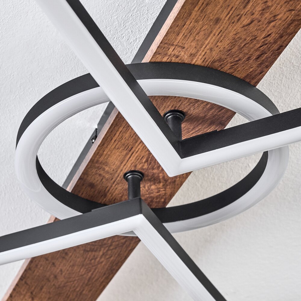 Cascada ceiling light LED brown, Wood like finish, black, 1-light source