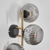 Ripoll globe light, wall light gold, black, 3-light sources