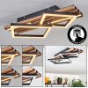 Ellekilde ceiling light LED brown, Wood like finish, black, 2-light sources