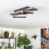 Ellekilde ceiling light LED brown, Wood like finish, black, 2-light sources