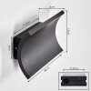 Grana outdoor wall light, wall light LED black, 2-light sources