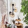 Koyoto globe light, wall light Amber, clear, 3-light sources