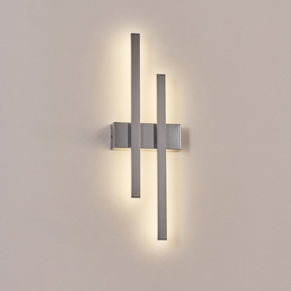 Glara outdoor wall light, wall light LED silver, 2-light sources