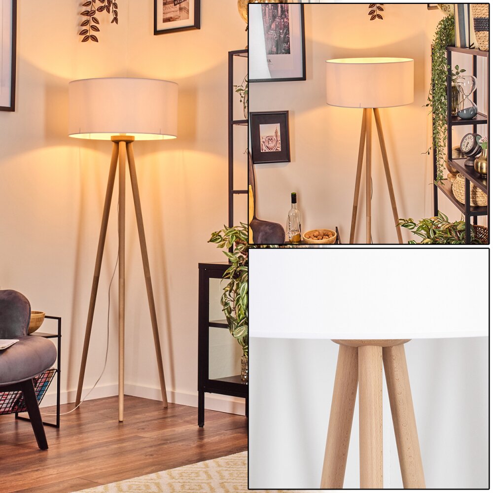 Saladillo floor lamp Light wood, white, 1-light source main product photo