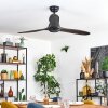 Mosstena Ceiling fan light Dark wood, black, Remote control