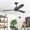Mosstena Ceiling fan light Dark wood, black, Remote control