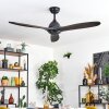 Mosstena Ceiling fan light Dark wood, black, Remote control