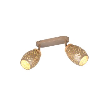 Reality lights Bidar ceiling spotlight brown, 2-light sources