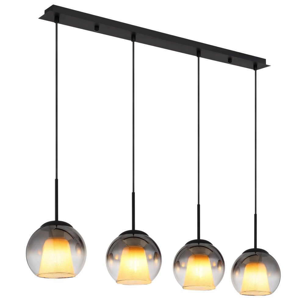Globo lighting Barry hanging light black, 4-light sources main product photo