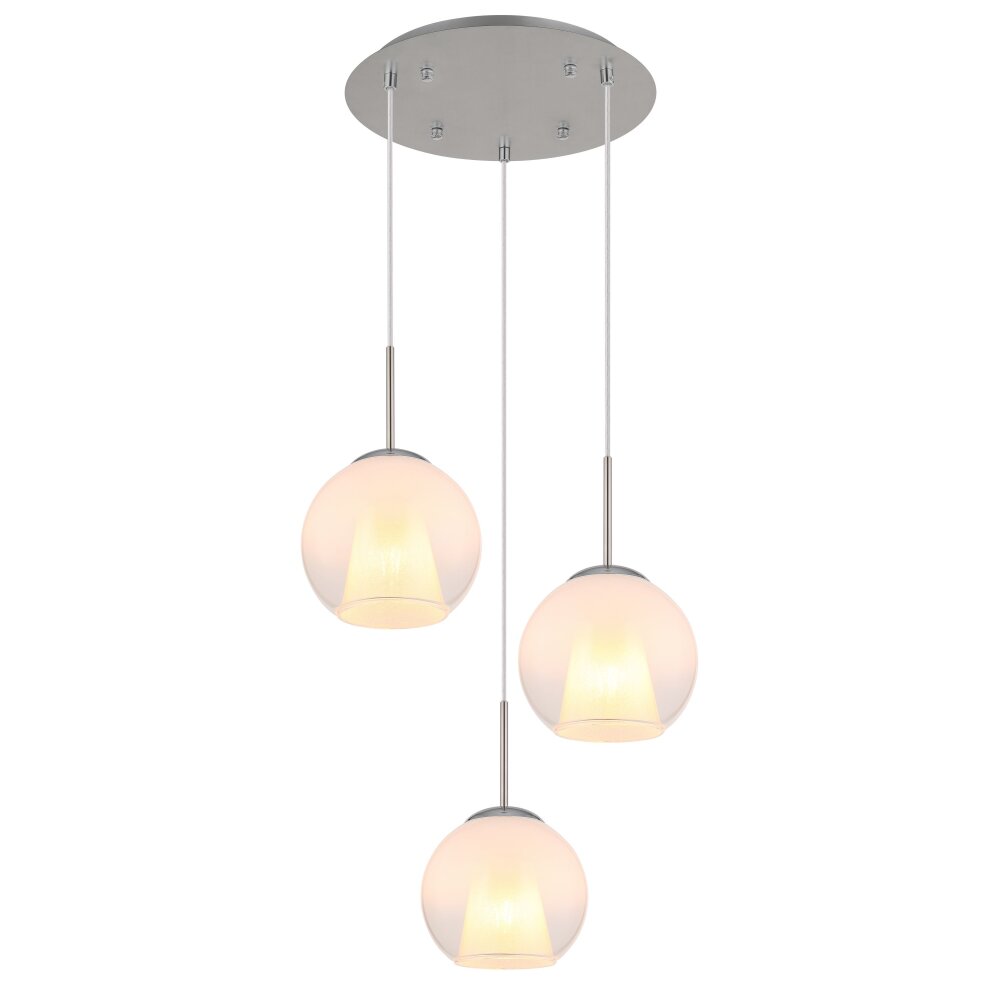 Globo lighting Barry hanging light chrome, matt nickel, 3-light sources main product photo