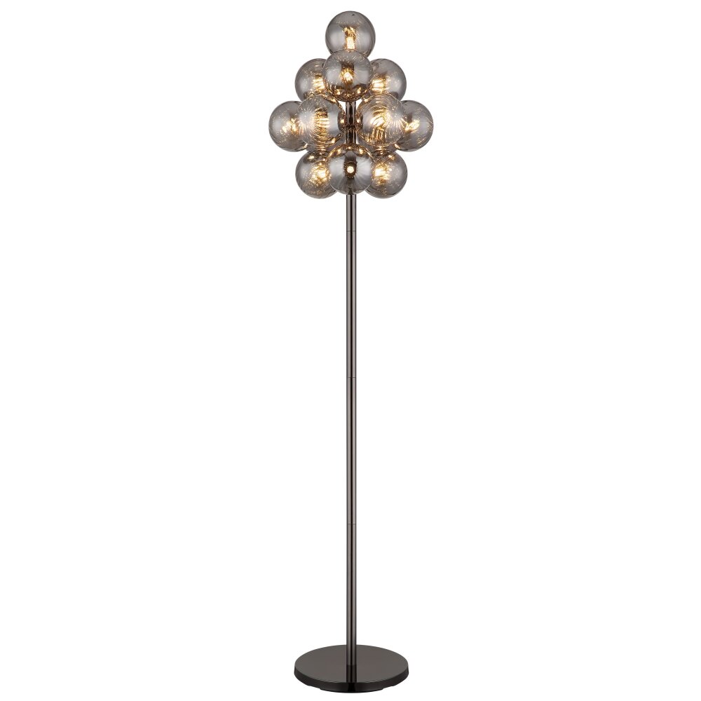 Globo lighting Conor floor lamp chrome, black, 13-light sources main product photo