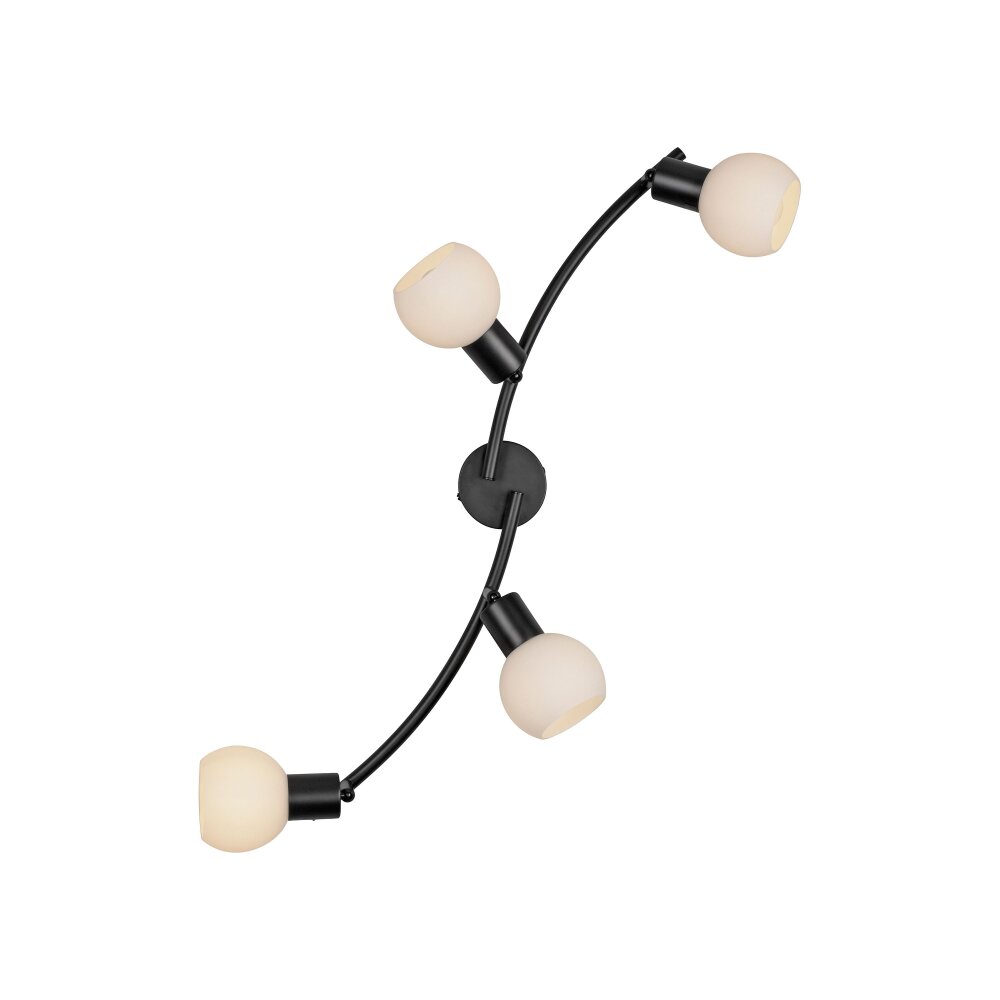 Leuchten Direkt lights LOKI ceiling light LED black, 4-light sources
