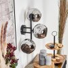 Ripoll globe light, wall light chrome, Smoke-coloured, 3-light sources