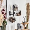 Ripoll globe light, wall light chrome, Smoke-coloured, 3-light sources