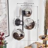 Ripoll globe light, wall light chrome, Smoke-coloured, 3-light sources