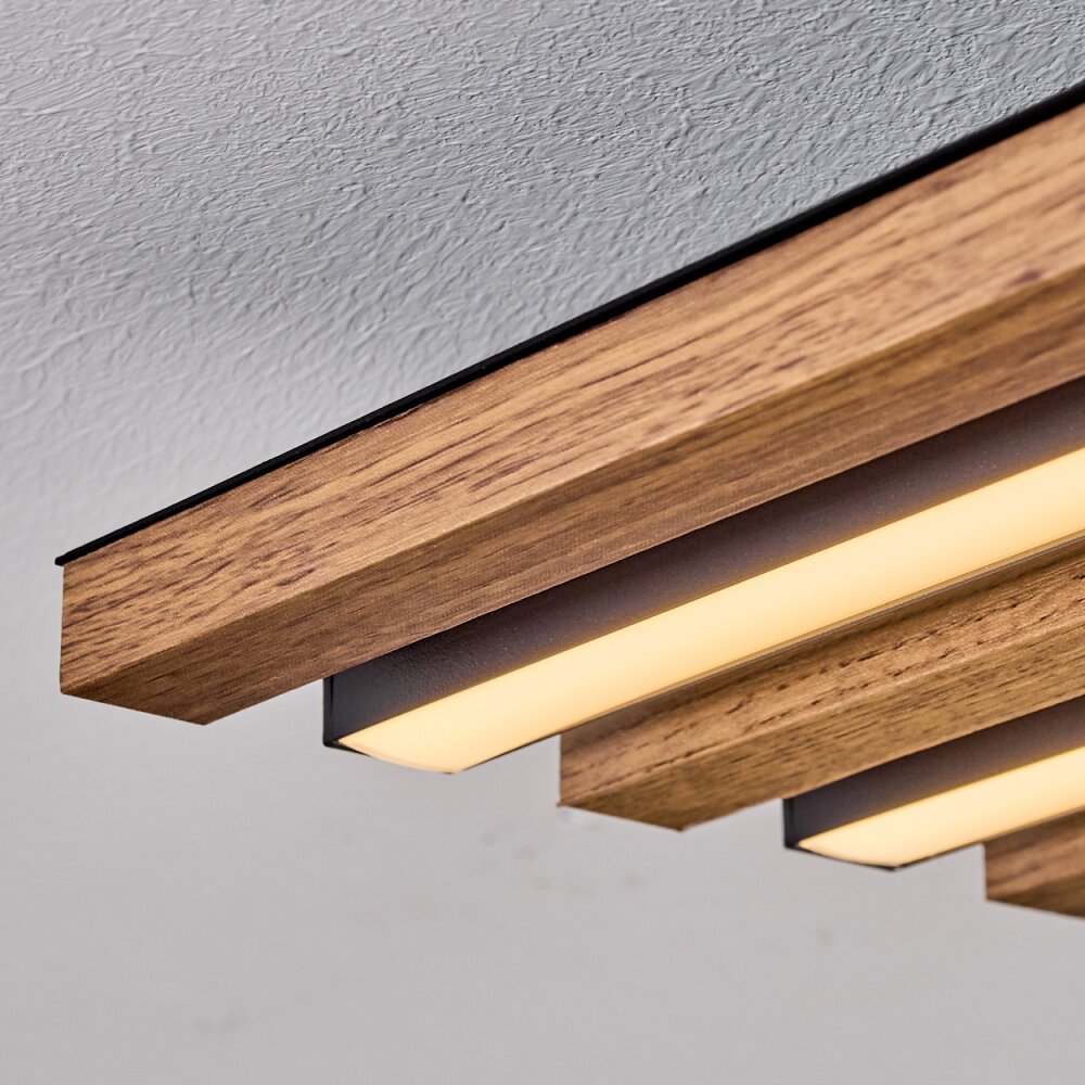 Tandragee ceiling light, Panel LED Wood like finish, black, 1-light source