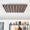 Tandragee ceiling light, Panel LED Wood like finish, black, 1-light source