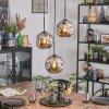 Ripoll hanging light, globe light, Cluster pendant lamp chrome, Smoke-coloured, 3-light sources