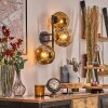 Ripoll globe light, wall light gold, clear, 3-light sources