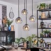 Ripoll hanging light, globe light, Cluster pendant lamp clear, Smoke-coloured, 4-light sources