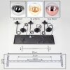 Gastor hanging light, globe light, pendant light Amber, chrome, clear, coppery, Smoke-coloured, 6-light sources