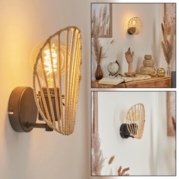 SEMSALES Wall Light black, 1-light source