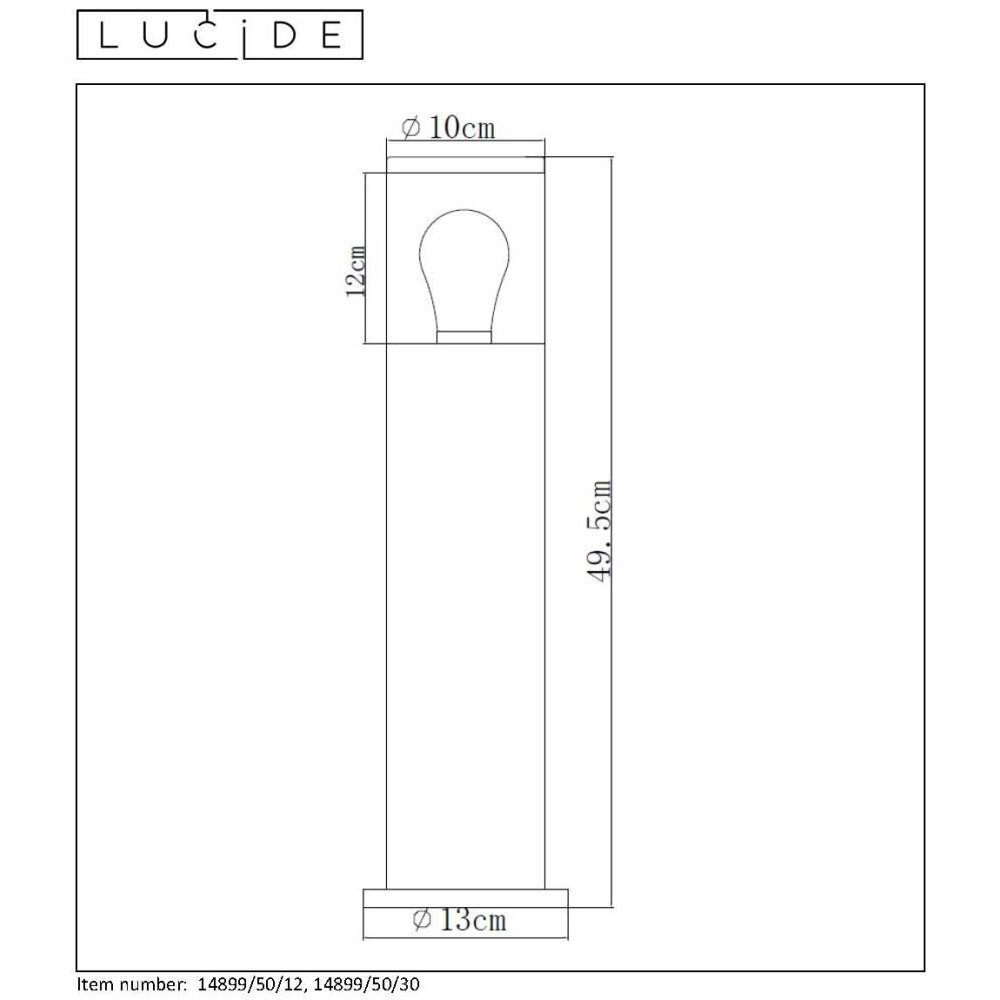 Lucide FEDOR Path Light black, 1-light source