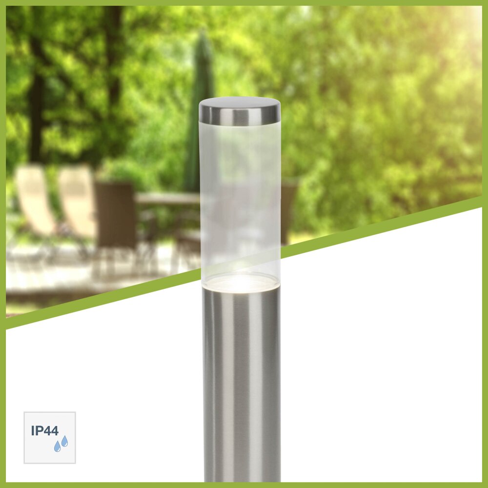 Brilliant BERGEN pedestal light LED stainless steel, 1-light source