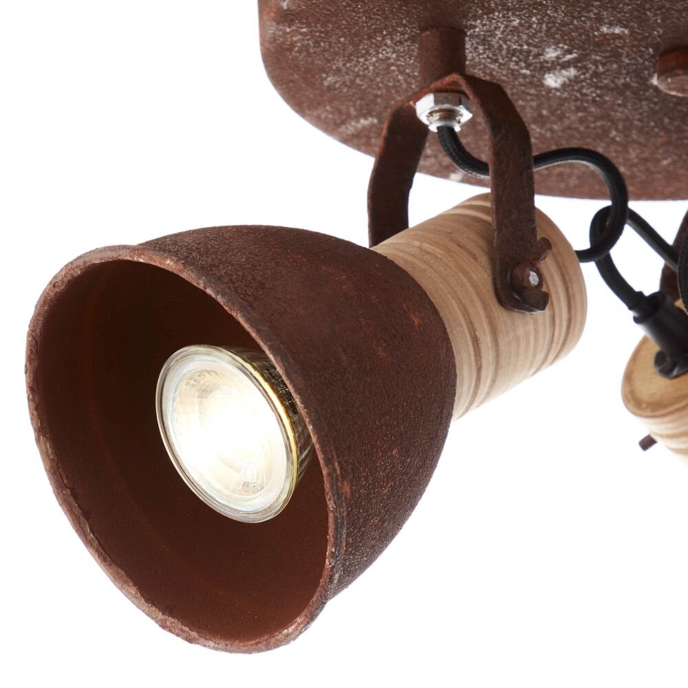 Spotlight Brilliant Frieda Dark wood, rust-coloured, 3-light sources