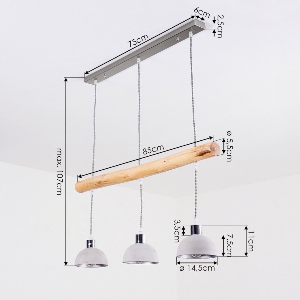 Ambri Pendant Light matt nickel, 3-light sources