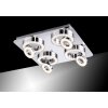 Leuchten Direkt Tim Ceiling Light LED chrome, 8-light sources