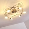 Gordola Ceiling Light LED brushed steel, 6-light sources