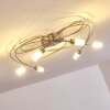 Gordola Ceiling Light LED brushed steel, 6-light sources