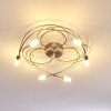 Gordola Ceiling Light LED brushed steel, 6-light sources